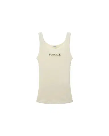 Versace Embroidered Wool Ribbed Tank Top | Thumbnail 1 Versace Embroidered Wool Ribbed Tank Top | Thumbnail 1