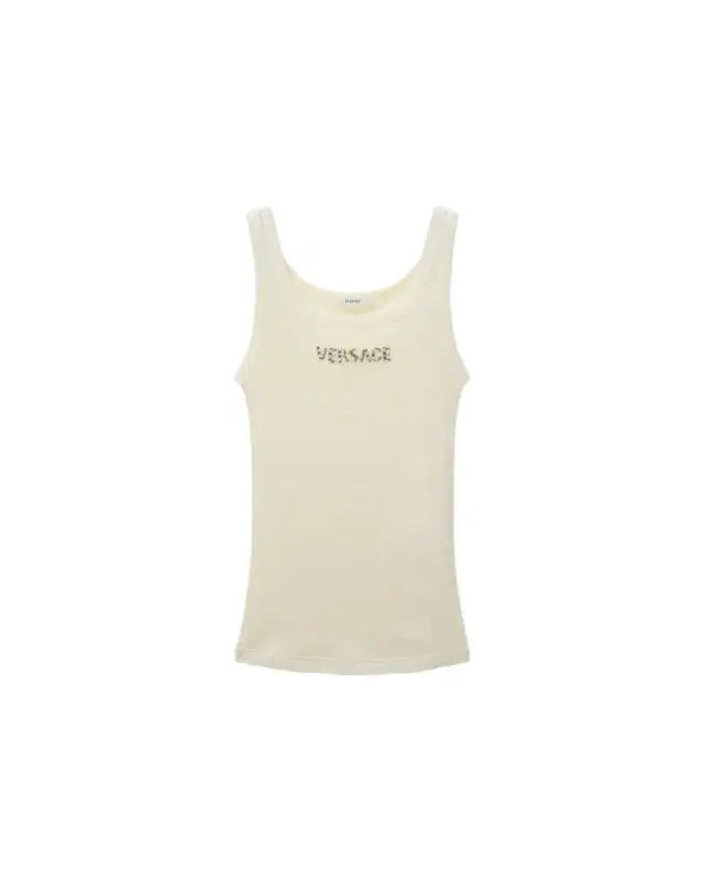 Versace Embroidered Wool Ribbed Tank Top