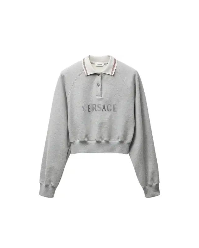 Versace Embroidered-Logo Cotton-Jersey Sweatshirt