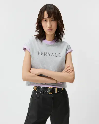 Versace Printed Stretch Cotton-Jersey T-Shirt | Thumbnail 2
