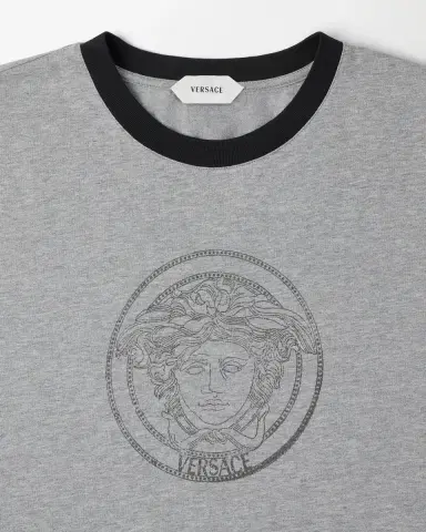 Versace Printed-Logo Cotton Jersey T-Shirt | Thumbnail 2