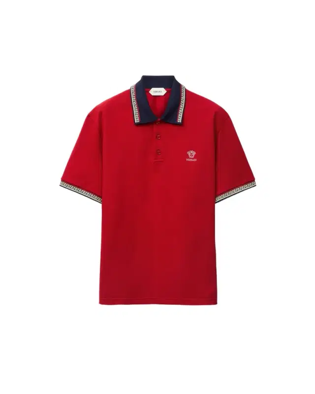 Versace Embroidered-Logo Cotton Piqué Polo