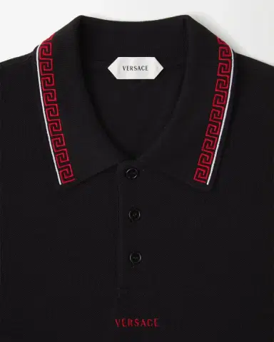Versace Embroidered-Logo Cotton Piqué Polo | Thumbnail 2