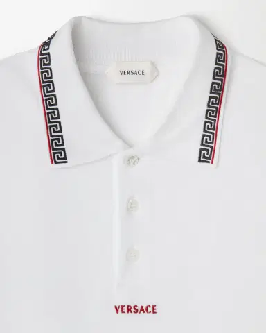 Versace Embroidered-Logo Cotton Piqué Polo | Thumbnail 2