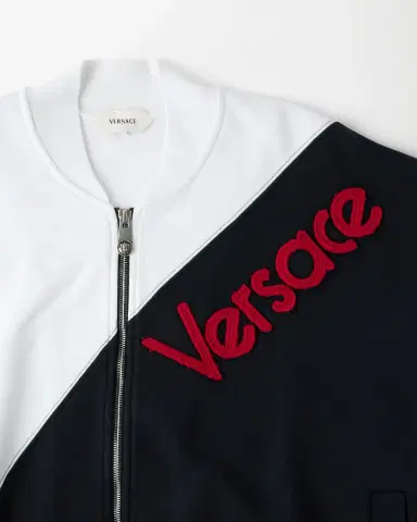 Versace Embroidered-Logo Cotton Zip Sweatshirt | Thumbnail 2