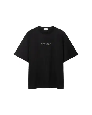 Versace Embroidered-Logo Cotton-Jersey Regular T-shirt | Thumbnail 1