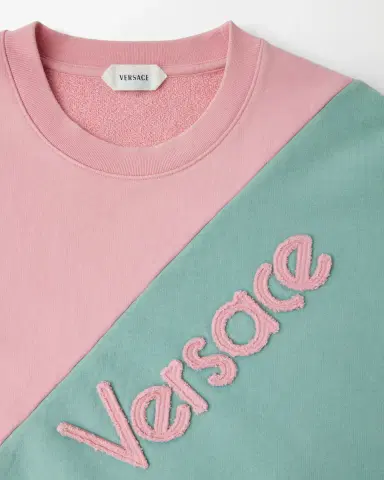 Versace Embroidered Cotton-Jersey Short-Sleeved Sweatshirt | Thumbnail 2 Versace Embroidered Cotton-Jersey Short-Sleeved Sweatshirt | Thumbnail 2