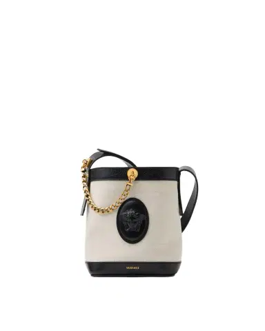 Versace Pivot Mini Canvas Bucket Bag | Thumbnail 1 Versace Pivot Mini Canvas Bucket Bag | Thumbnail 1