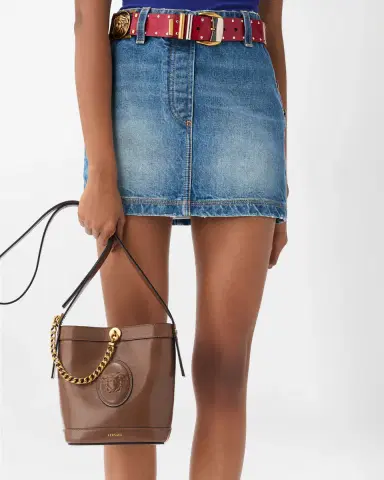 Versace Pivot Mini Leather Bucket Bag | Thumbnail 2 Versace Pivot Mini Leather Bucket Bag | Thumbnail 2