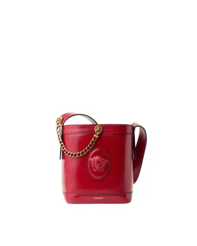 Versace Pivot Mini Leather Bucket Bag | Thumbnail 1 Versace Pivot Mini Leather Bucket Bag | Thumbnail 1