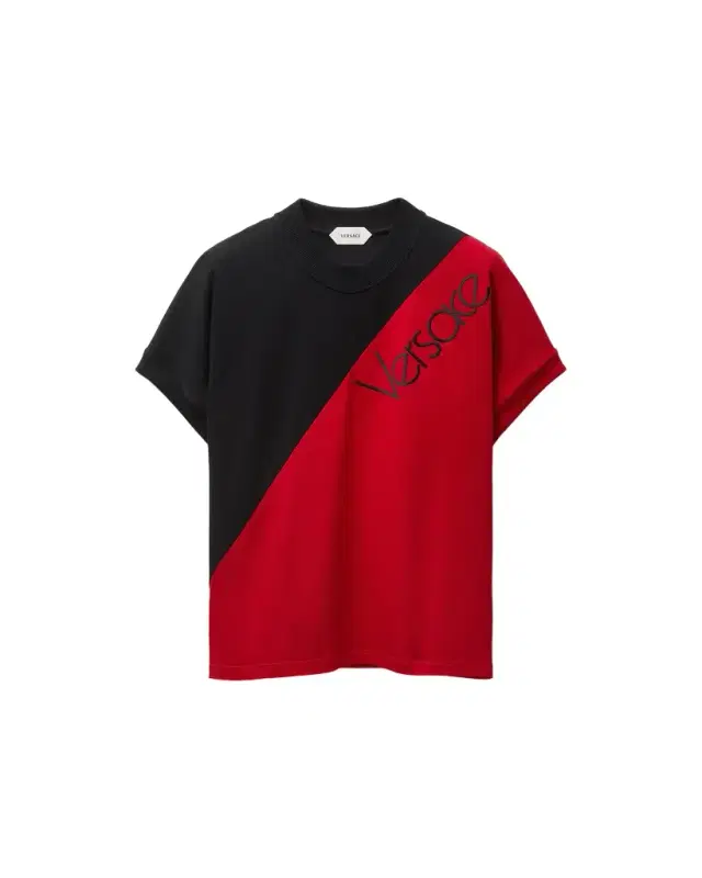 Versace Embroidered-Logo Stretch Cotton-Jersey Slim T-Shirt