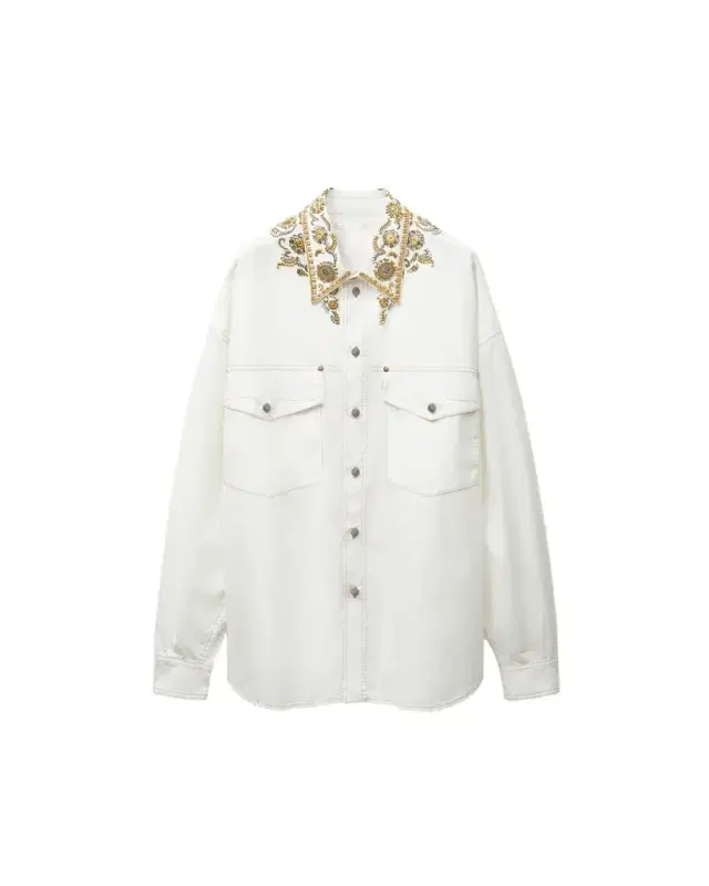 Versace Embroidered Cotton-Poplin Shirt