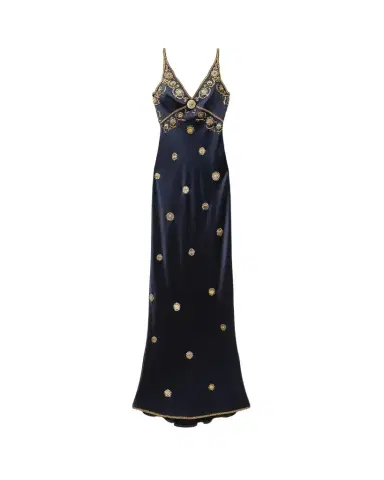 Versace Embroidered Silk Cady Satin Gown | Thumbnail 1