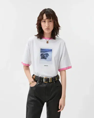 Versace Printed Cotton-Jersey T-Shirt | Thumbnail 2