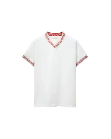 Versace Jacquard Stretch Cotton-Jersey Slim T-Shirt | Thumbnail 1 Versace Jacquard Stretch Cotton-Jersey Slim T-Shirt | Thumbnail 1