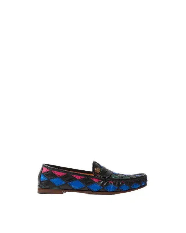 Versace Guanto Leather Patchwork Loafers