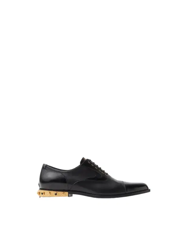 Versace Julio Embellished Leather Derby Shoes