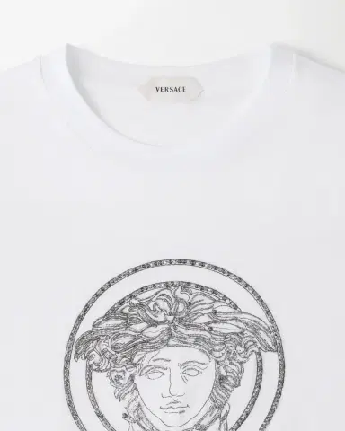 Versace Embroidered Cotton-Jersey T-Shirt | Thumbnail 2