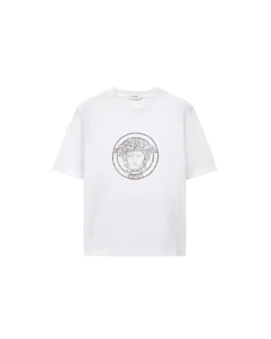Versace Embroidered Cotton-Jersey T-Shirt | Thumbnail 1
