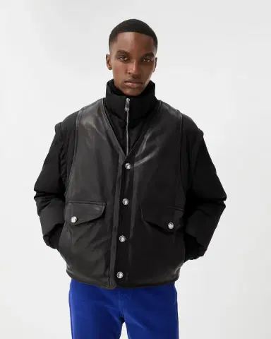 Versace Leather & Nylon Padded Blouson | Thumbnail 2