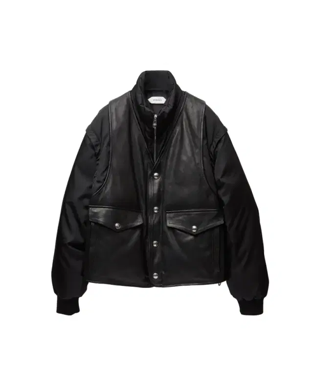 Versace Leather & Nylon Padded Blouson