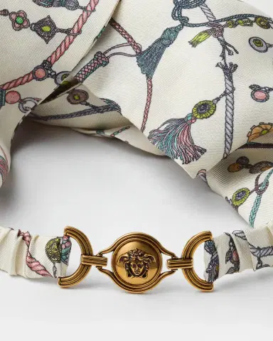 Versace Printed Silk Twill Headband | Thumbnail 2
