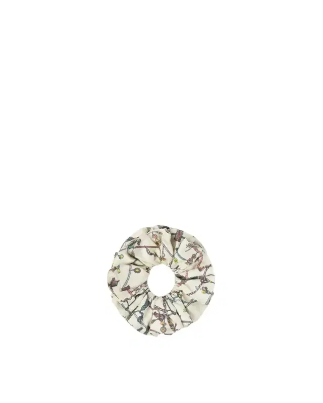 Versace Printed Silk Twill Scrunchie