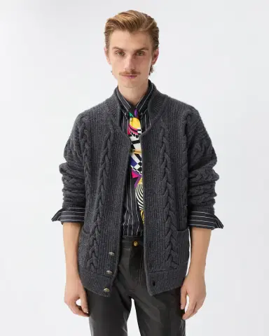 Versace Wool & Cashmere Knit Cardigan | Thumbnail 2