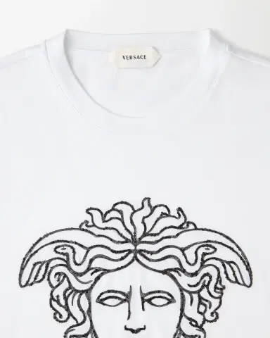 Versace Embroidered-Logo Cotton-Jersey T-Shirt | Thumbnail 2