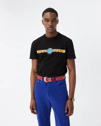 Versace Printed Cotton-Jersey Slim T-Shirt | Thumbnail 2