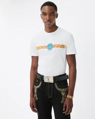 Versace Printed Cotton-Jersey Slim T-Shirt | Thumbnail 2 Versace Printed Cotton-Jersey Slim T-Shirt | Thumbnail 2