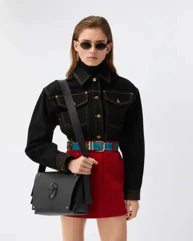 Versace Lou Small Leather Messenger Bag | Thumbnail 2 Versace Lou Small Leather Messenger Bag | Thumbnail 2