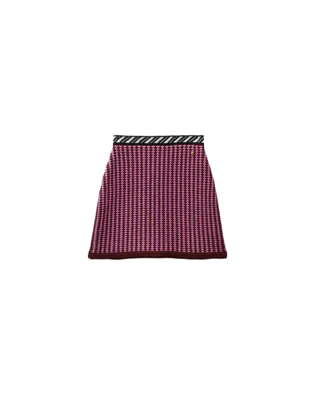 Versace Wool Crochet-Stitch Knit Mini Skirt