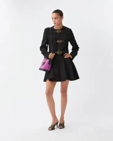 Versace Natté Wool Mini Skirt | Thumbnail 2