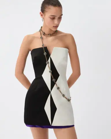 Versace Silk Duchesse Mini Dress | Thumbnail 2