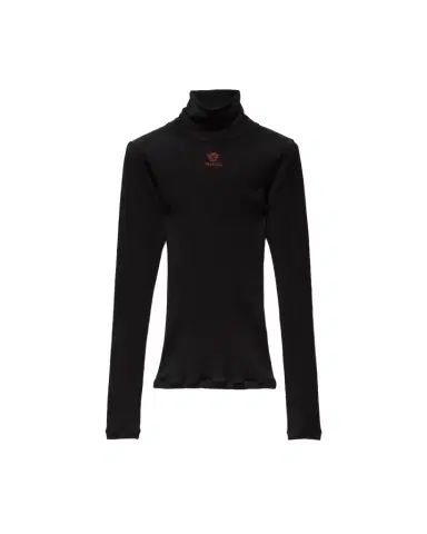 Versace Embroidered-Logo Wool Knit Turtleneck | Thumbnail 1
