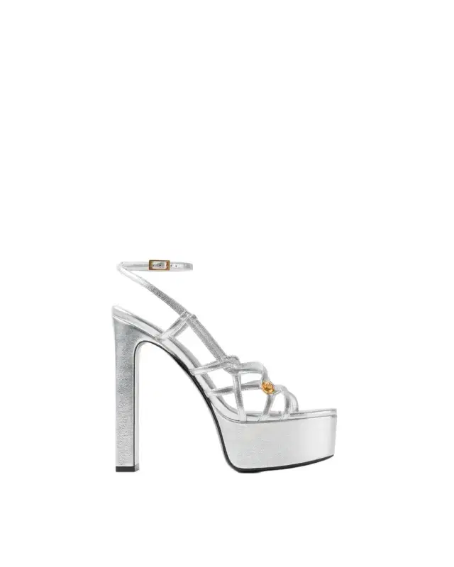 Versace Valentina Metallic Platform Sandals 140 mm
