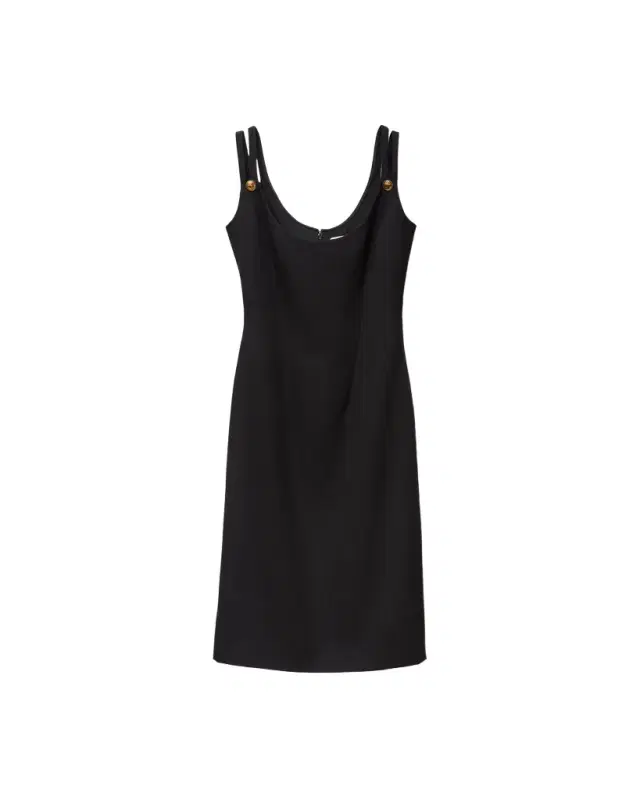 Versace Wool Grain De Poudre Midi Dress