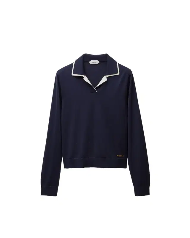 Versace Wool Knit Polo Sweater
