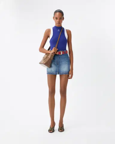 Versace Denim Mini Skirt | Thumbnail 2 Versace Denim Mini Skirt | Thumbnail 2