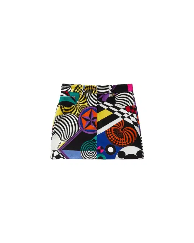 Versace Printed Velvet Mini Skirt