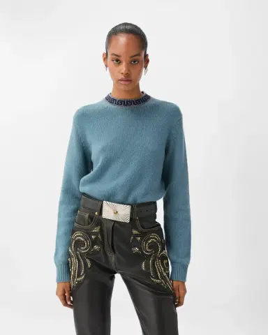 Versace Crewneck Wool & Cashmere Sweater | Thumbnail 2
