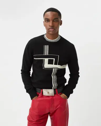 Versace Intarsia Cashmere Knit Sweater | Thumbnail 2