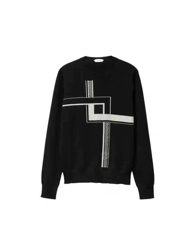 Versace Intarsia Cashmere Knit Sweater