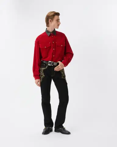 Versace Embroidered Straight Jeans | Thumbnail 2 Versace Embroidered Straight Jeans | Thumbnail 2