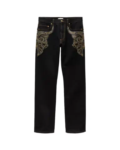 Versace Embroidered Straight Jeans | Thumbnail 1 Versace Embroidered Straight Jeans | Thumbnail 1