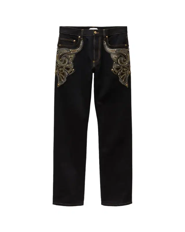 Versace Embroidered Straight Jeans