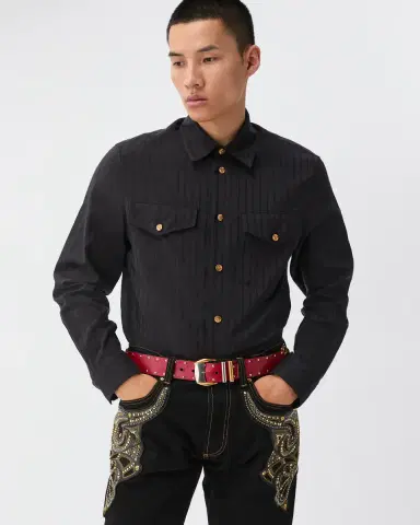 Versace Jacquard Cotton-Silk Regular Shirt | Thumbnail 2 Versace Jacquard Cotton-Silk Regular Shirt | Thumbnail 2