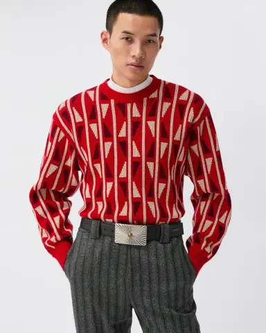 Versace Jacquard Wool & Cashmere Knit Sweater | Thumbnail 2