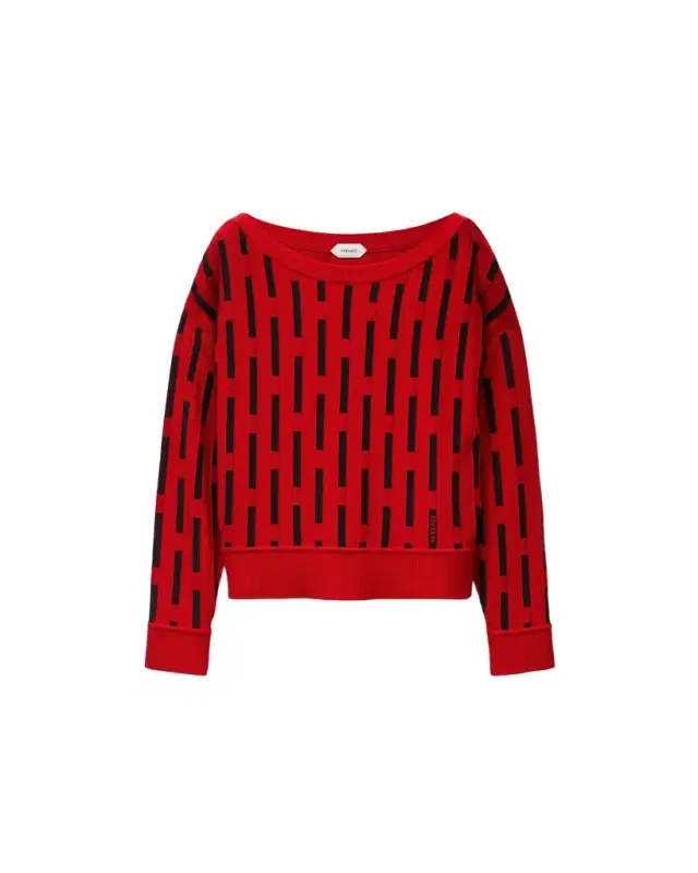 Versace Embroidered-Logo Wool Knit Sweater